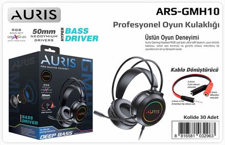 Auris GMH10 Profesyonel Oyun Kulaklığı RGB LED
